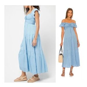 L*Space | Romantic Cottagecore Boho Lucia Midi / Maxi Smocked Tiered Dress | XL